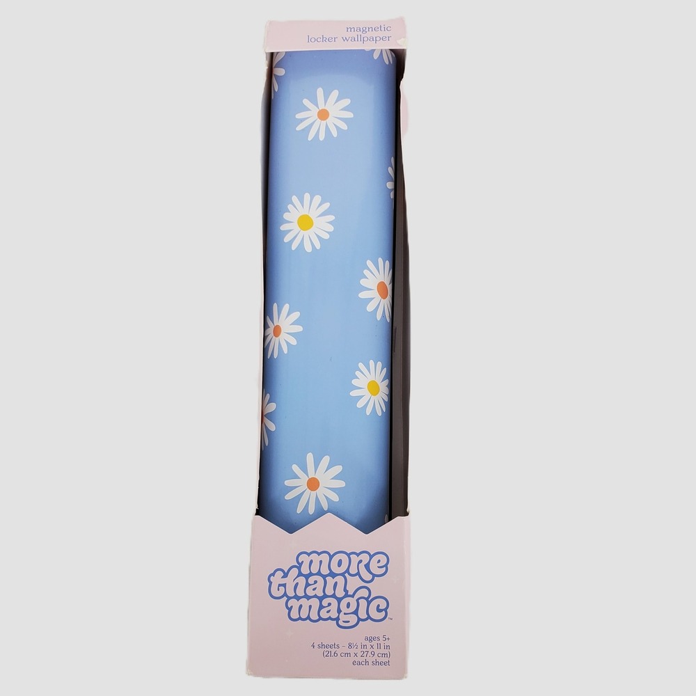 More Than Magic Blue Daisy Magnetic Locker Wallpaper 4 Sheets 8.5x11 New‎